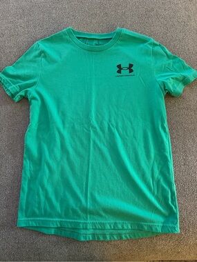 Boys Under Armour Green Short-Sleeve Logo Tee Size Youth M